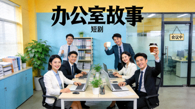 短剧《办公室故事》海报，现代职场喜剧场景