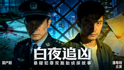 国产剧《白夜追凶》海报，悬疑犯罪双胞胎侦探故事