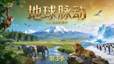 纪录片《地球脉动》海报，展示自然风光与野生动物