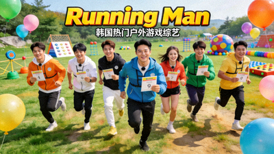 综艺《Running Man》海报，韩国热门户外游戏综艺